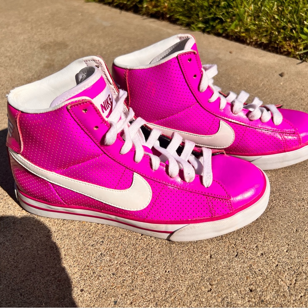 Hot Pink BSK Nikes Leather Nikes